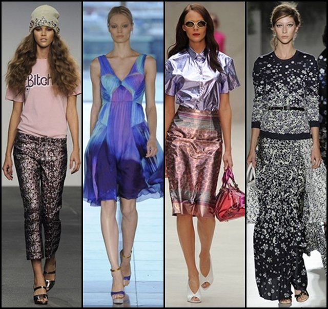 De izquierda a derecha: House of Holland, Matthew Williamson, Burberry Prorsum y Mulberry.