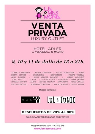 Ventas privadas de La Más Mona