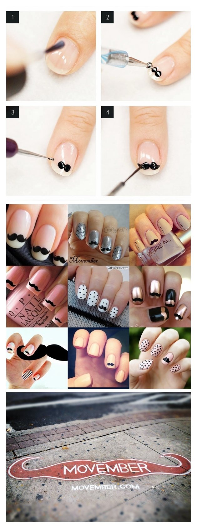 DIY: #Movember Mustache Manicure