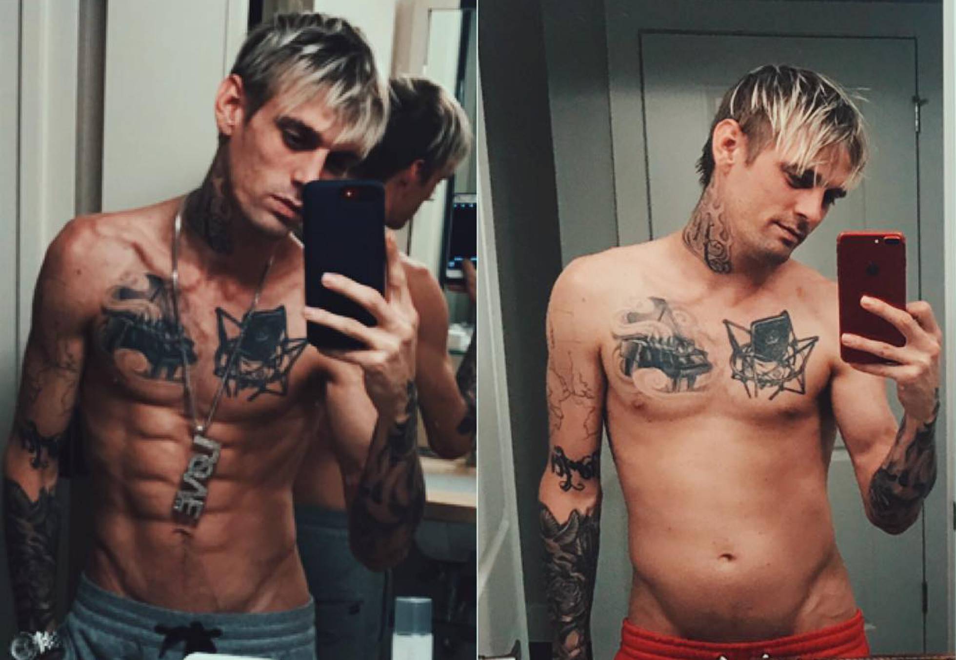 Aaron Carter y su sorprendente cambio físico.