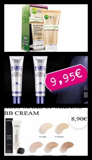 BB creams de Garnier, Lóreal y Kiko